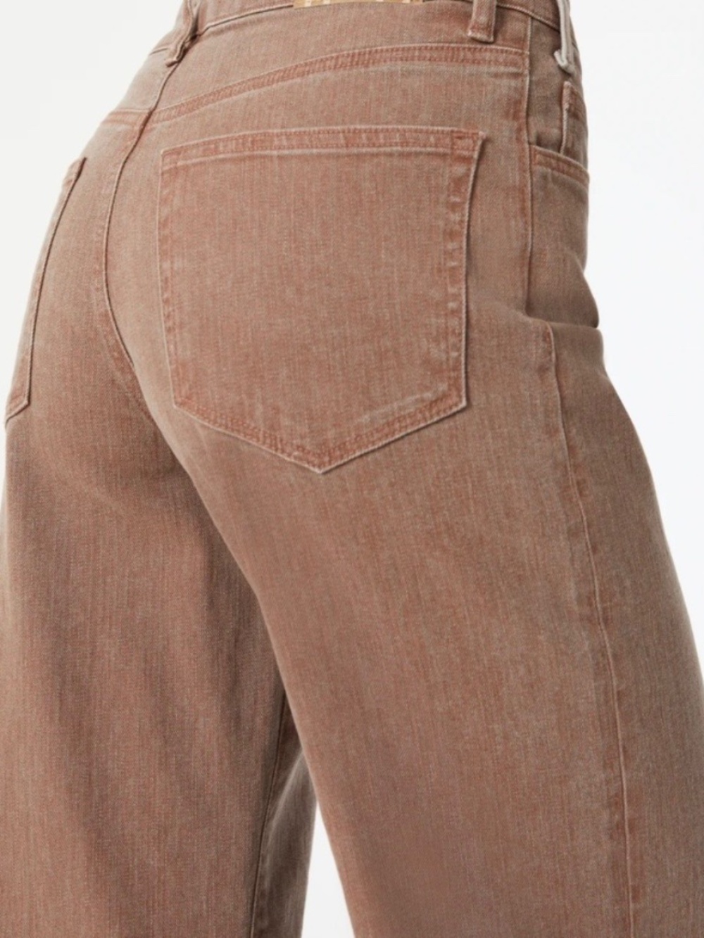 Mavi Women’s Wide-Leg Mid-Rise Jeans in Dusty Rose Brown Size 28